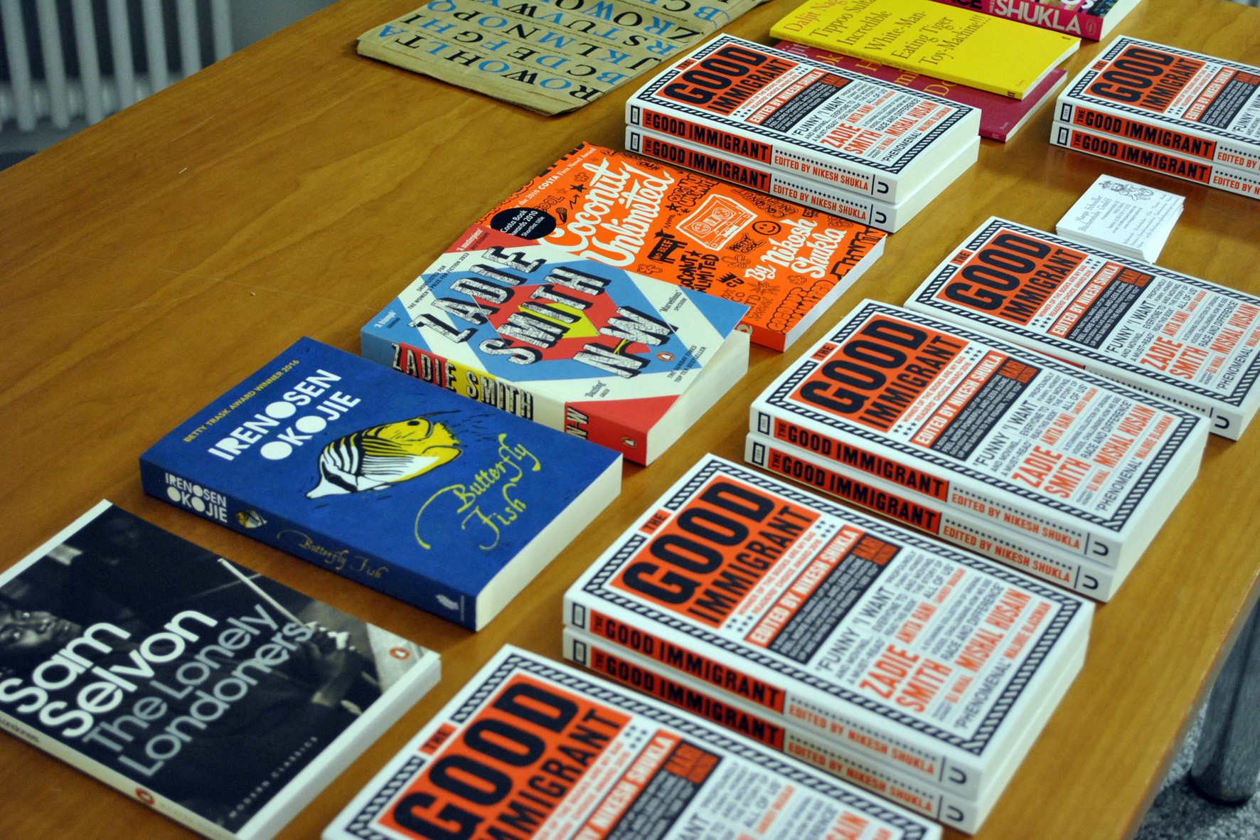 book table at the reading