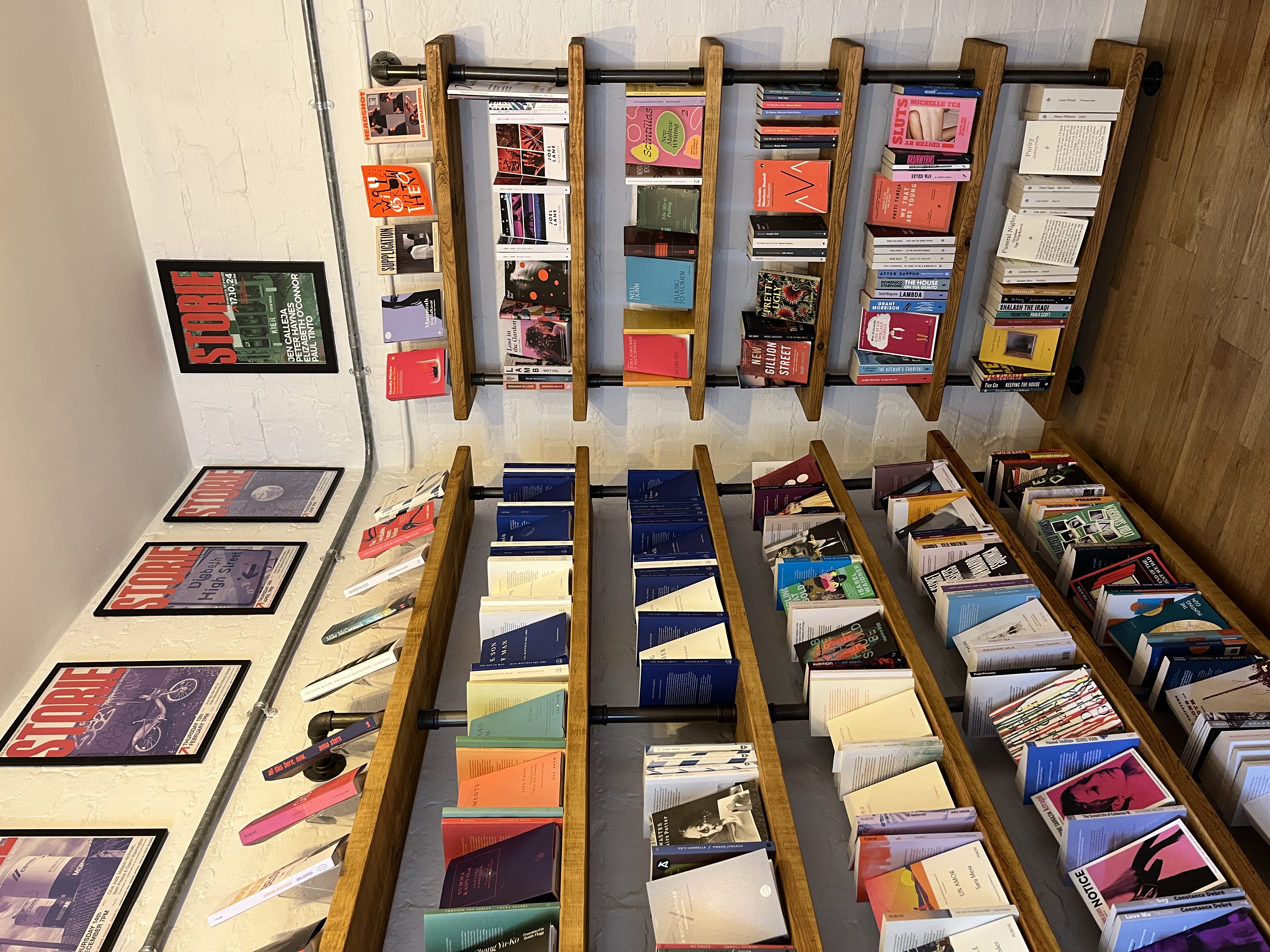 book shelves at the voce bookshop